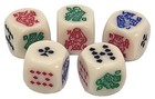 (2) Sets Genuine Leather Compact Dice Cups Grey Black + Ivory Poker Dice Rounded — photo 3