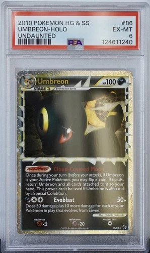 2010 POKEMON UNDAUNTED UMBREON PRIME #86 ULTRA RARE PSA 6 EX