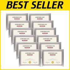 Elegant 8.5x11 Silver Frames Set of 12, Modern Style