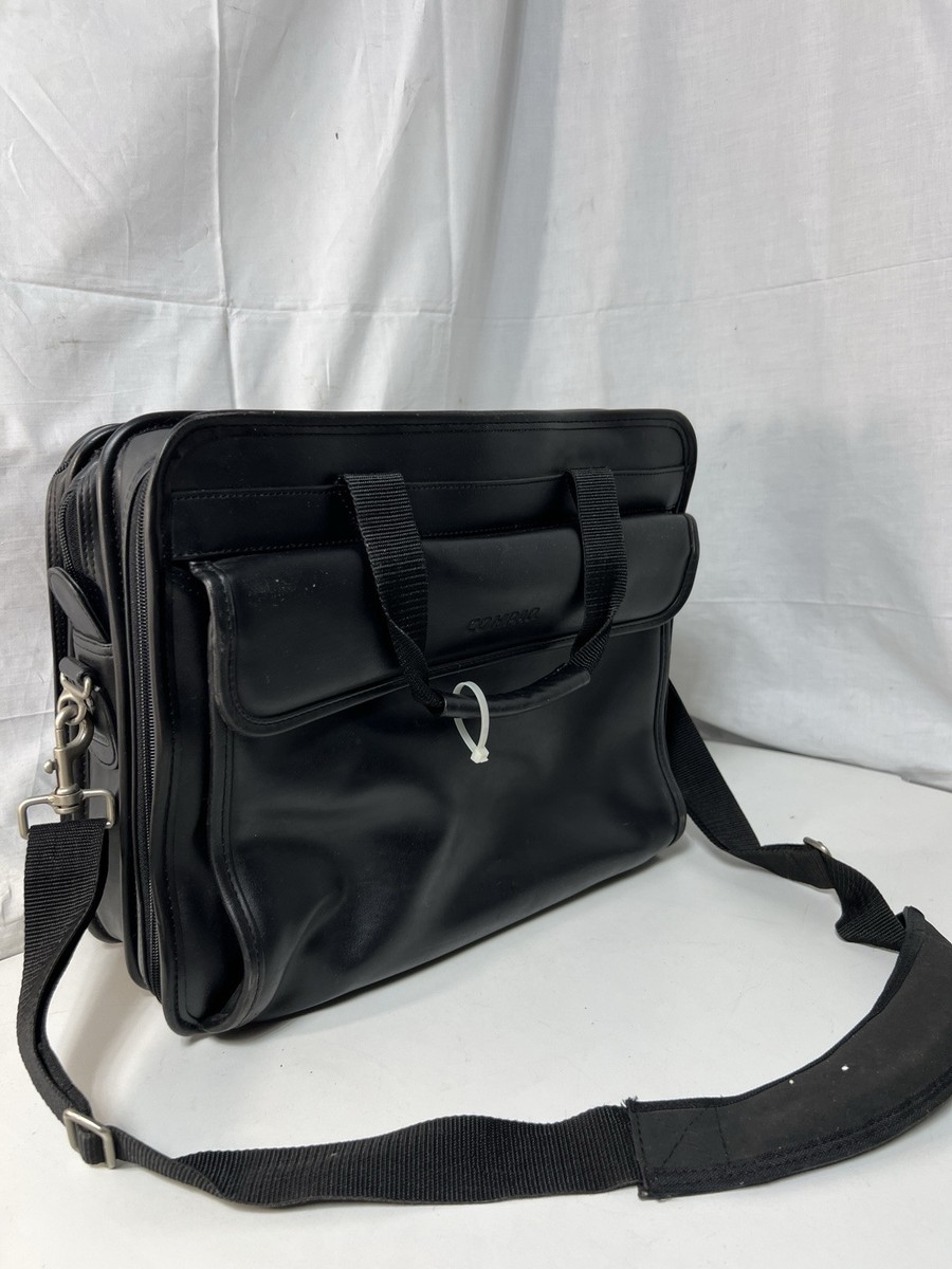 Genuine Leather Black Compaq Computer Laptop Case Shoulder Bag Satchel