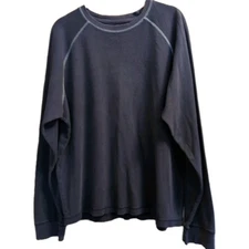 Vtg Abercrombie & Fitch Thermal Waffle Knit Long Slv Shirt XL Blue Preppy Layers