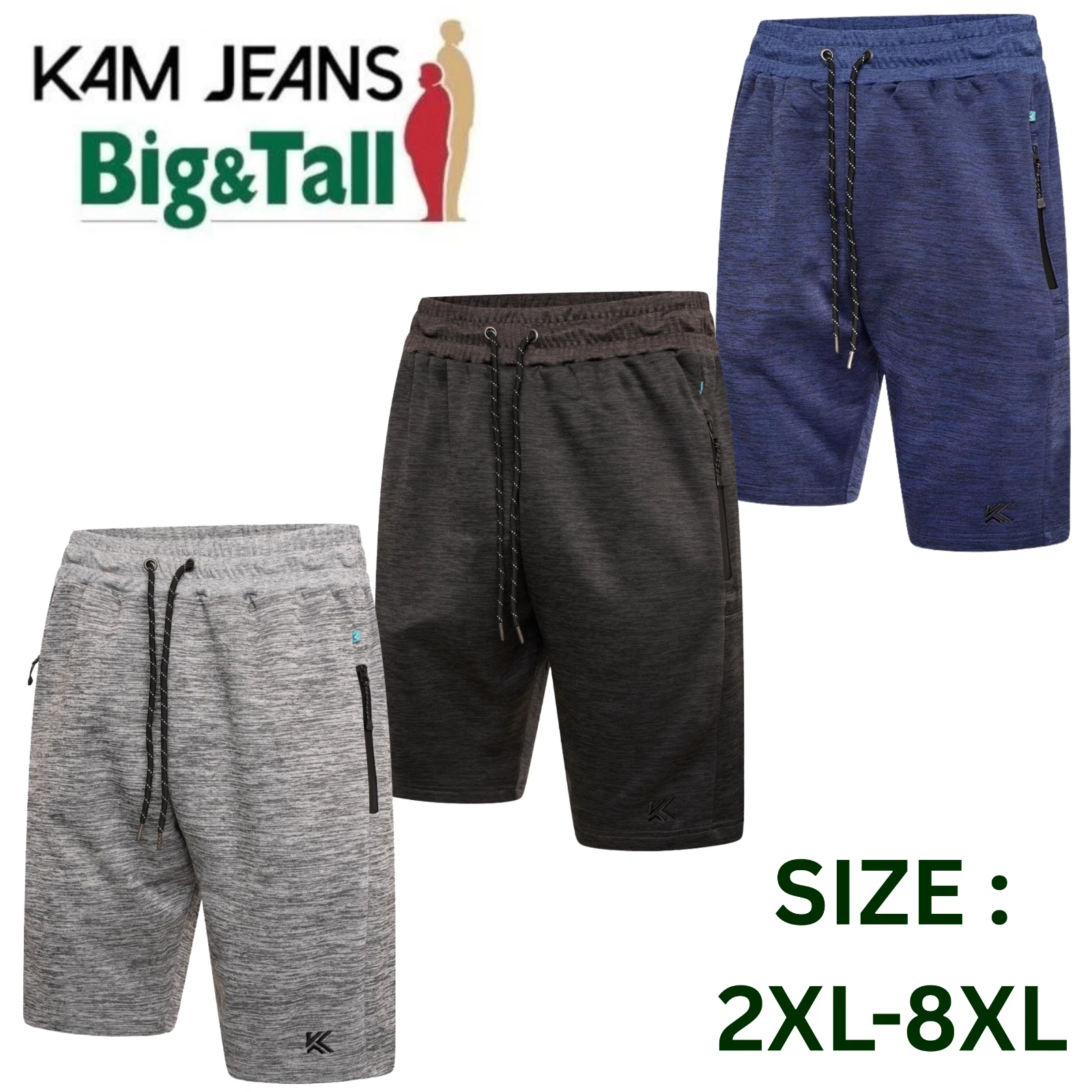 Kam Men’s Plus Size Big & Tall Shorts with Drawstring Waist & Secure Zip Pockets
Opens in a new wind