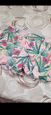 Crown And Ivy Girls Size 7 Pink Flamingo Scalloped Shorts Adjust Waist F424