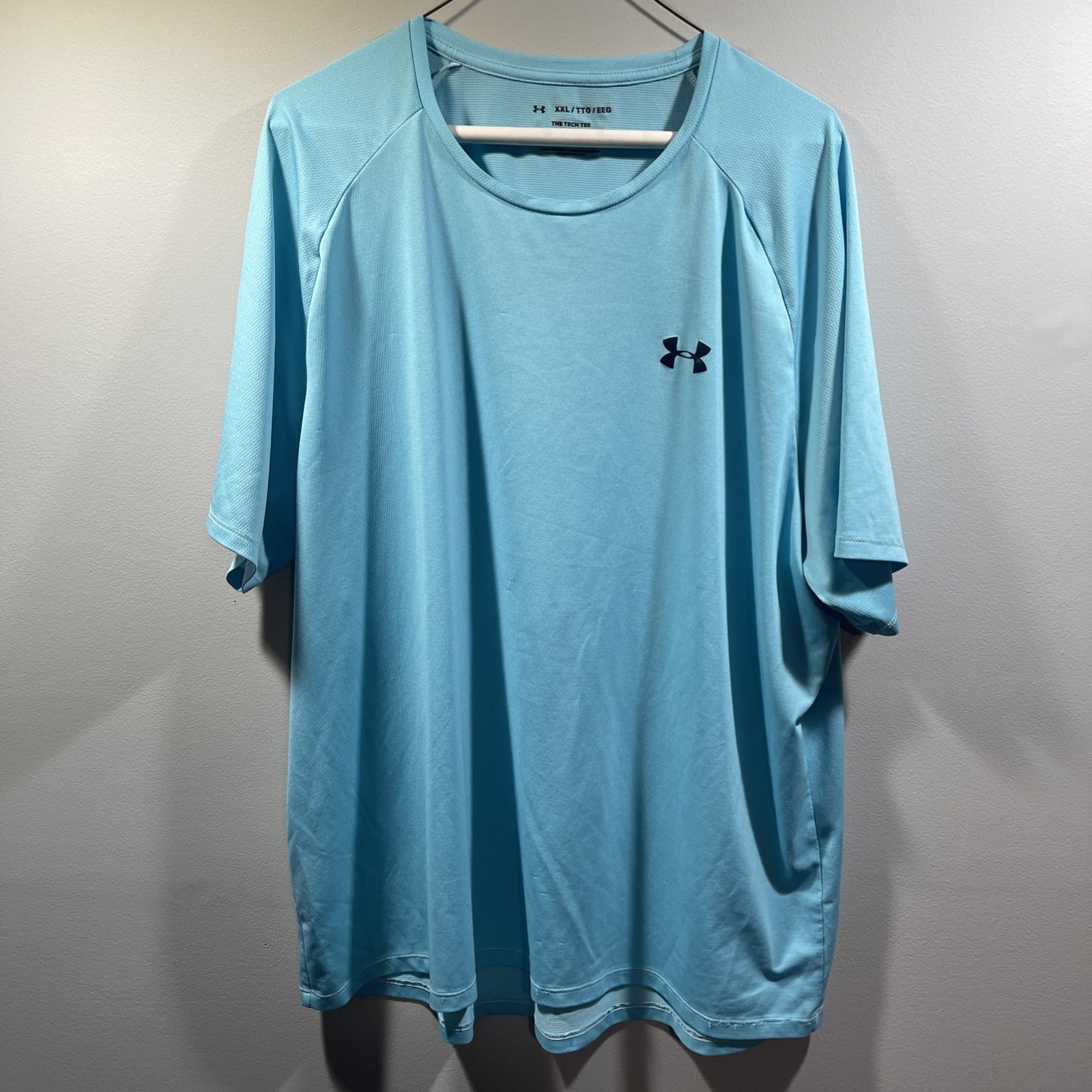Under Armour Tech Tee Mens XXL 2XL Blue Athletic Loose Workout Gym T Shirt