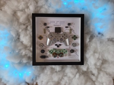 Ps2 Controller Im Rahmen mit LED Beleuchtung Sammlerstück