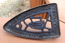 Original Antique or Vintage Ornate Gas Sad Iron Trivit from Philadelphia PA