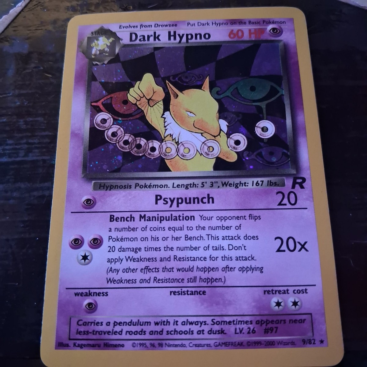 dark hypno pokemon card value TCG Card--1st Edition Team Rocket--CGC Grade NM/Mint 8.5 This attack does 20 damage times the number of tails Hypno Card Prices & Value