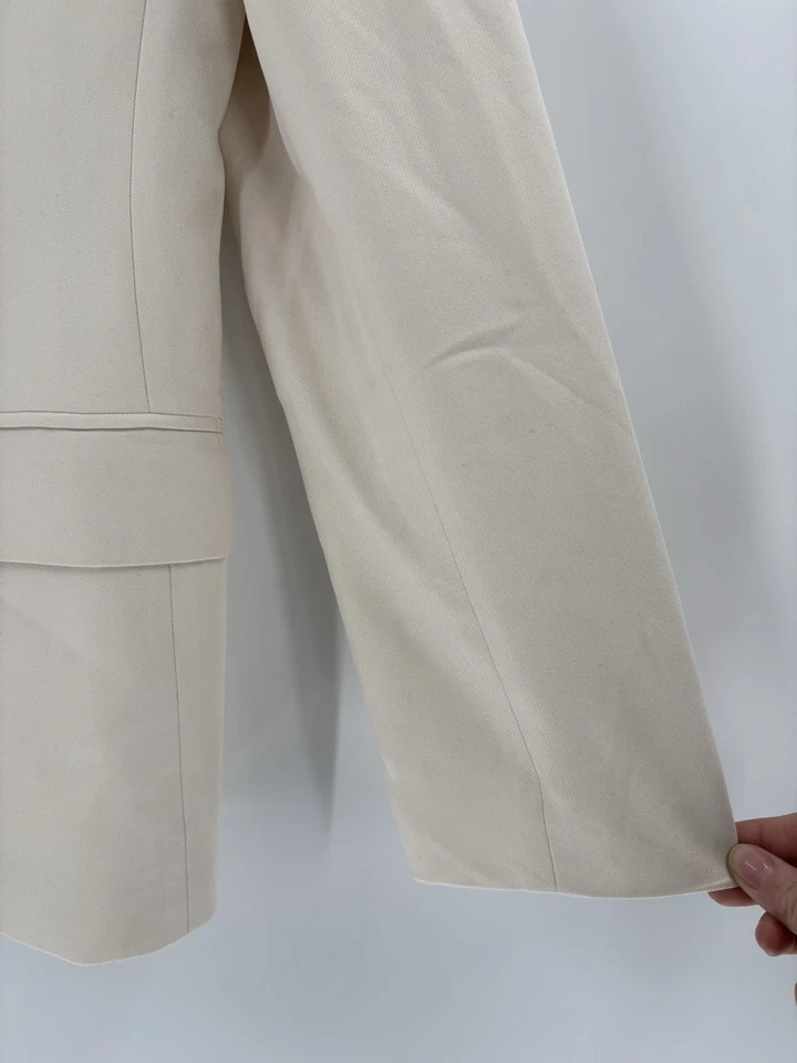 Traje Pantalón Ralph Lauren Vintage Mujer 8/10 Marfil Sencillo Pecho 100% Forrado Seda Foto 3 de 4