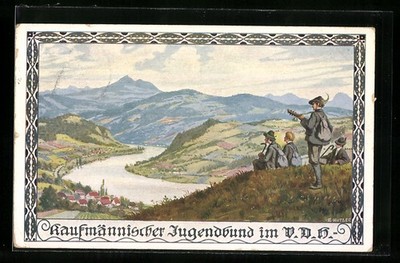 Künstler-AK Ernst Kutzer: Kaufmännischer Jugendbund im V. D. H. Musikanten 