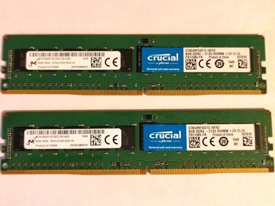 Crucial 16GB Kit (2x8GB) DDR4-2133 ECC RDIMM Server RAM CT8G4RFD8213 PC4-2133P