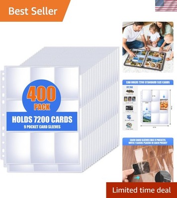 400 Pack Clear Card Sleeves, 7200 Capacity for Trading Card Protection