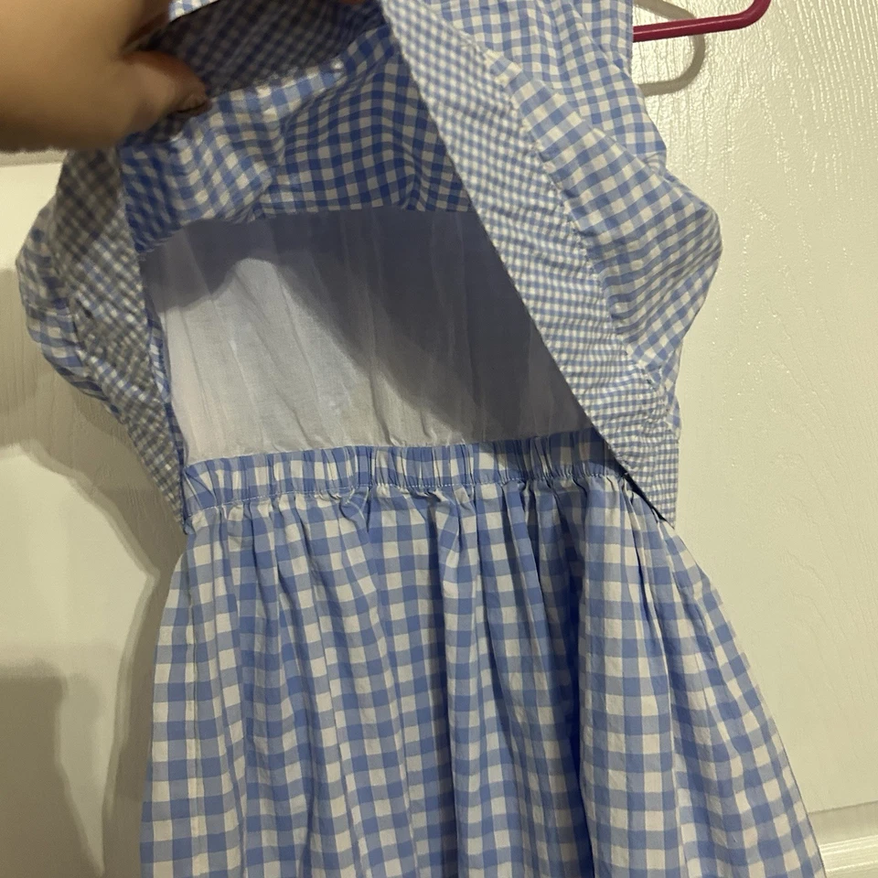Vineyard Vine Gingham Blue/White Mix Dress Girls Medium 10/12 GUC - Image 3 of 4