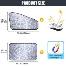Parasole Auto Magnetico 4 Pezzi Tendine per Raggi Uv Protezione Solare Auto - Miniatura 2