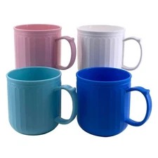 Plastic Coffee Cups with Handles - Unbreakable BPA Free Coffee Mugs 13 oz set...