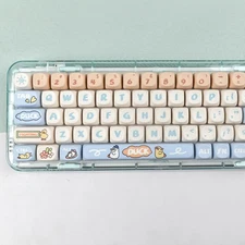 MOA Profile Keycaps, Yellow Cute Duck Keycap, 138 Keys PBT DYE-SYB Custom Key...