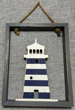 Nautical Beach Lighthouse Shadow Box Hanging ...