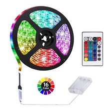 2M/6.6FT Battery Powered LED Strip Lights, Flexible Color Changing RGB LED Li...