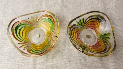 2 Small Vintage / Retro Handpainted Morano Glass Dishes - Picture 3 of 8