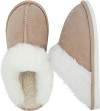 Indoor Outdoor Merlotmataliya Womens Slippers Khaki Size 6.5-7 Soft Warm Light
