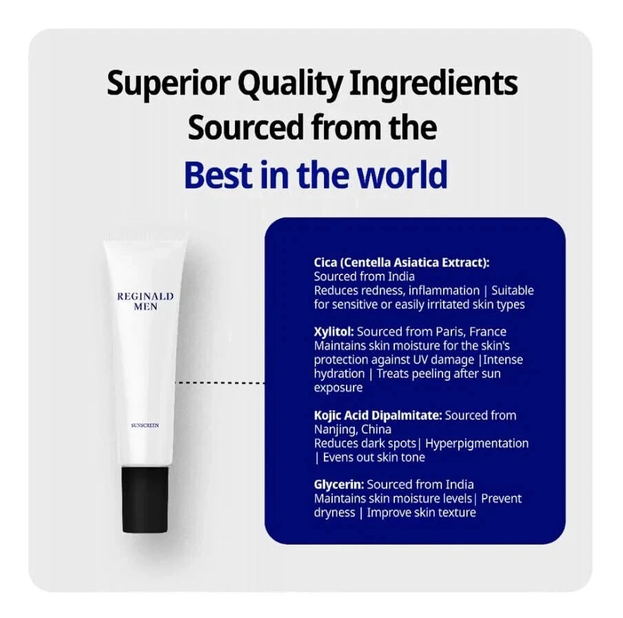 Protector solar Reginald Men FPS 50 PA++++ | Iluminador e hidratante (paquete de 2) Foto 4 de 4