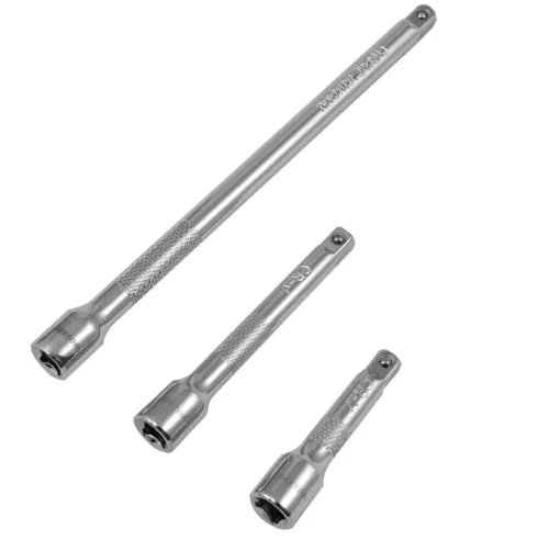 3pc 1/4" Inch Square Drive Extension Bars Set 3" 6" & 9" Long Ratchets & Sockets
