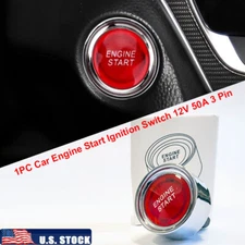 Car Illuminated Engine Start Switch Push Button Starter Ignition On Off Switches