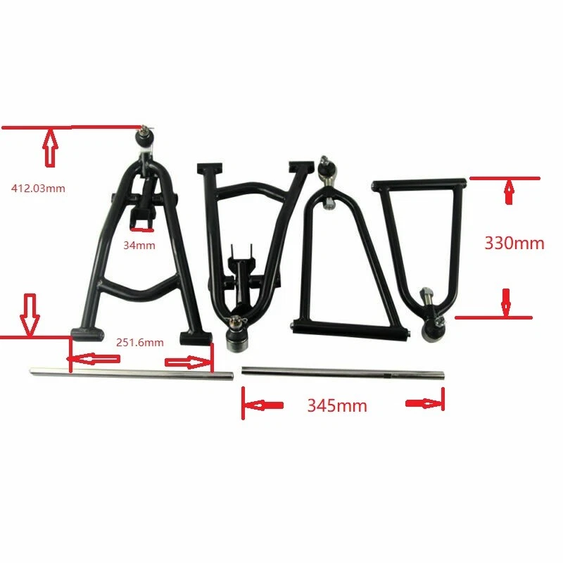 YFM700R YFZ450 A-Arms Set +5cm pro Seite, Länge + mit Tie Rod 2,54cm für Yamaha - Bild 3 von 4