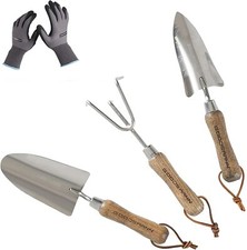 GOODSMANN Garden Tools Set, 3 Piece Stainless Steel Gardening Kit,