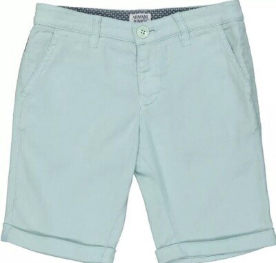 Armani Junior Jungen neuwertig grün Leinenmischung Shorts im Alter von 8-9 Jahren neu mit Etikett UVP £115