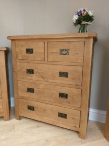 Oakvale Oak Chest of Drawers 5 Drawer Chest of Drawers Large Chest of Drawers - Picture 5 of 24