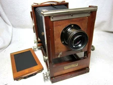 Antique Gundlach KORONA VIEW 3.5x5.5 WOOD Camera w/Goerz Berlin 300mm Artar Lens