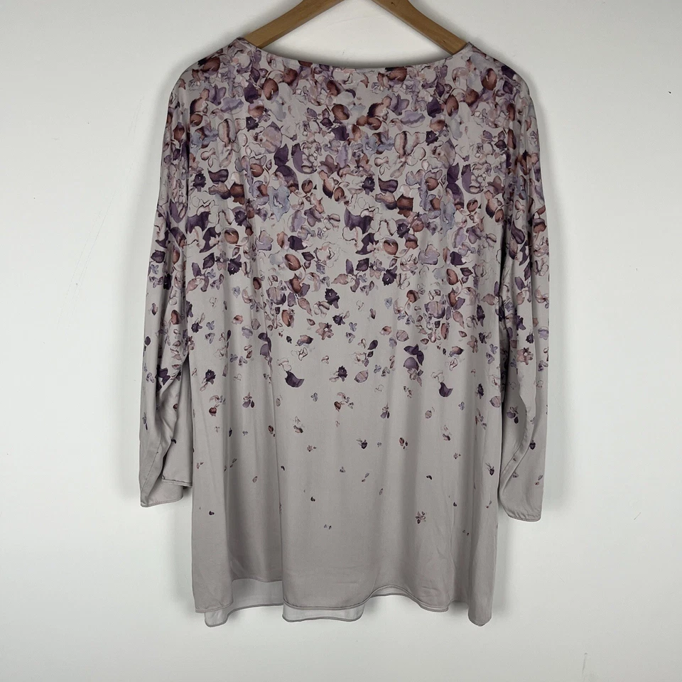 Pure Jill Petal Fade Tunic Top Women’s Size L Boat Neck 3/4 Sleeves Relaxed Fit - Image 2 of 4