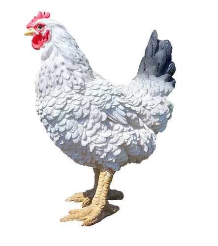 Henne Hahn Huhn kontrollierte Deko frost beständige Gartenfigur Kunststeinguss - Bild 5 von 29