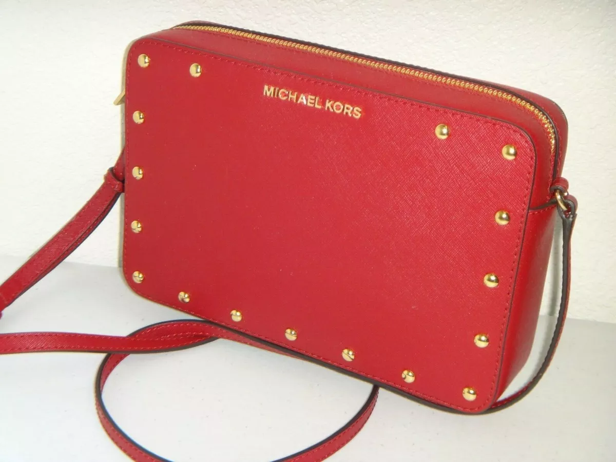 Michael Kors Sandrine Studded Saffiano Leather Crossbody Bag