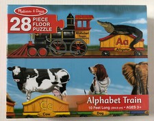 New PUZZLE MELISSA  DOUG 28PC Factory Sealed 10' Animal Alphabet Train Kids