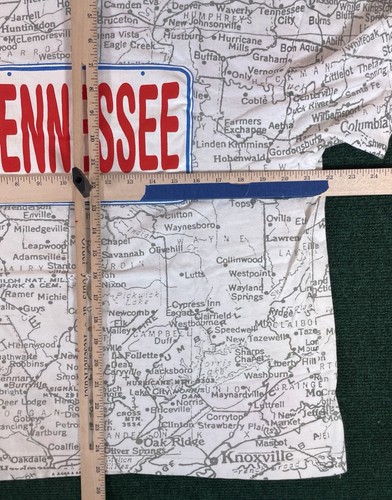 Vintage Tennessee Map All Over Print Single Stitch T-Shirt Made In USA Size Big - Picture 2 of 4