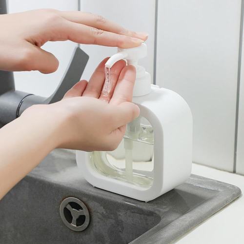 Hand Soap Dispenser for Bathroom, Modern Dish White 500ml - Picture 2 of 7
