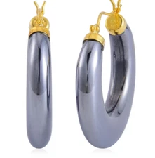 Terahertz Hoop Earrings in Vermeil Yellow Gold Over Sterling Silver 63.75CTW