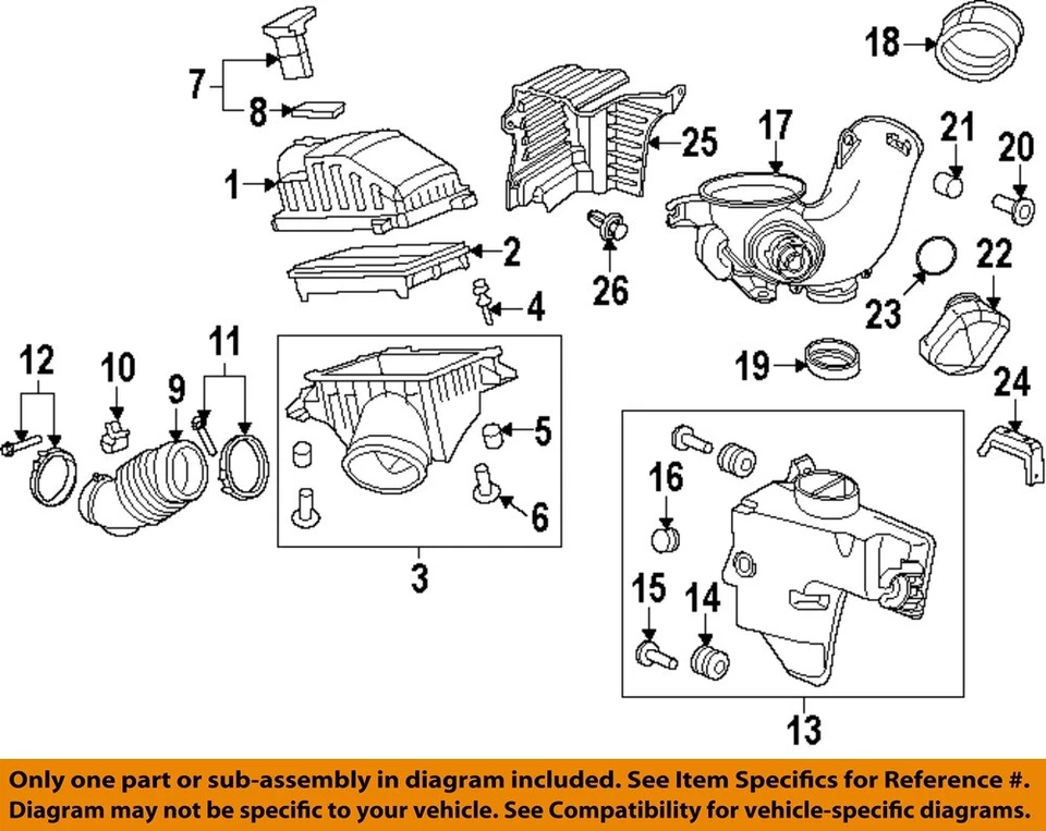 Used Upper Air Cleaner Assembly fits: 2010 Acura Mdx 3.7L 6 cylinder upper Upper - Image 3 of 4