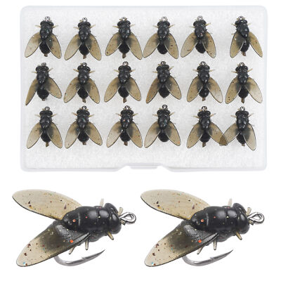 18pcs/box Bionic Fly Fishing Bait Dry Flies Bass Fly Fishing Lures Kit Fly Hooks