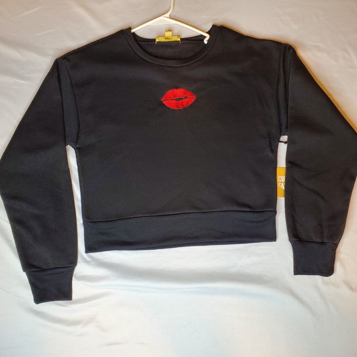 売れ筋商品|||エルエーポップアート カットソー トップス レディース Women's Word Art Crewneck Savage Lips Sweatshirt Black 送料無料】 エルエーポップアート レディース Tシャツ トップス