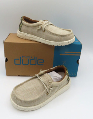 Scarpe Hey Dude Wally Youth - Mocassini In Cotone Camoscio Verde Per Bambini