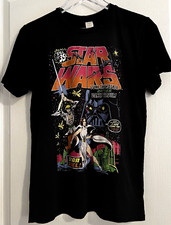 Vintage Graphic Star Wars T-Shirt Luke Skywalker Leia Size Small Comic Lucas