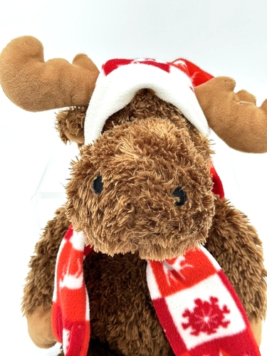 Vtg Gund Heads & Tails Plush Moose Stuffed Animal Snowflake Hat Scarf Christmas - Picture 2 of 8