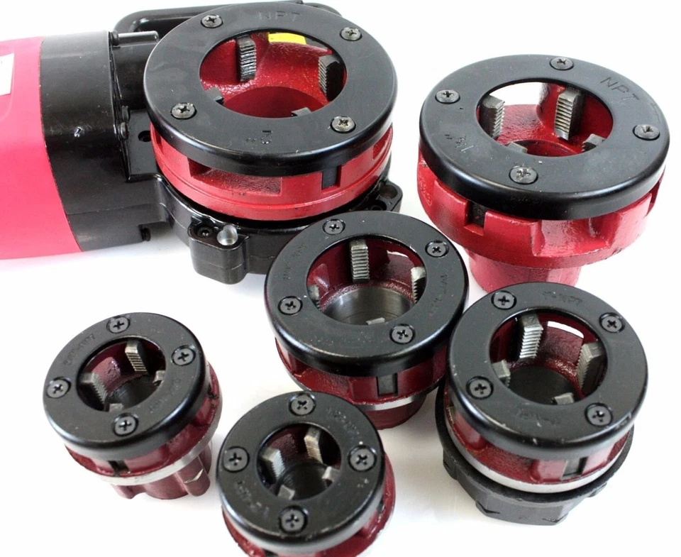 Portable Electric Pipe Threader Threading Machine 2300W W/6pc NPT Die 1/2" To 2" - Image 4 of 4