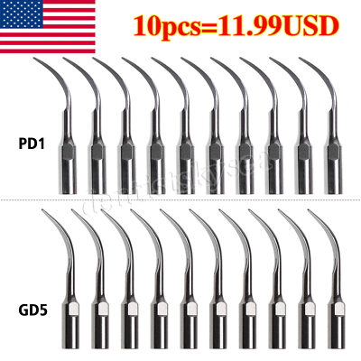 10pcs Dental Ultrasonic Scaler Tips Scaling Perio Tip for SATELEC DTE GD5 PD1 US