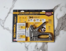 NEW Olympia Tools 3 in 1 Heavy Duty Staple Gun Complete Kit With 1700 Pieces