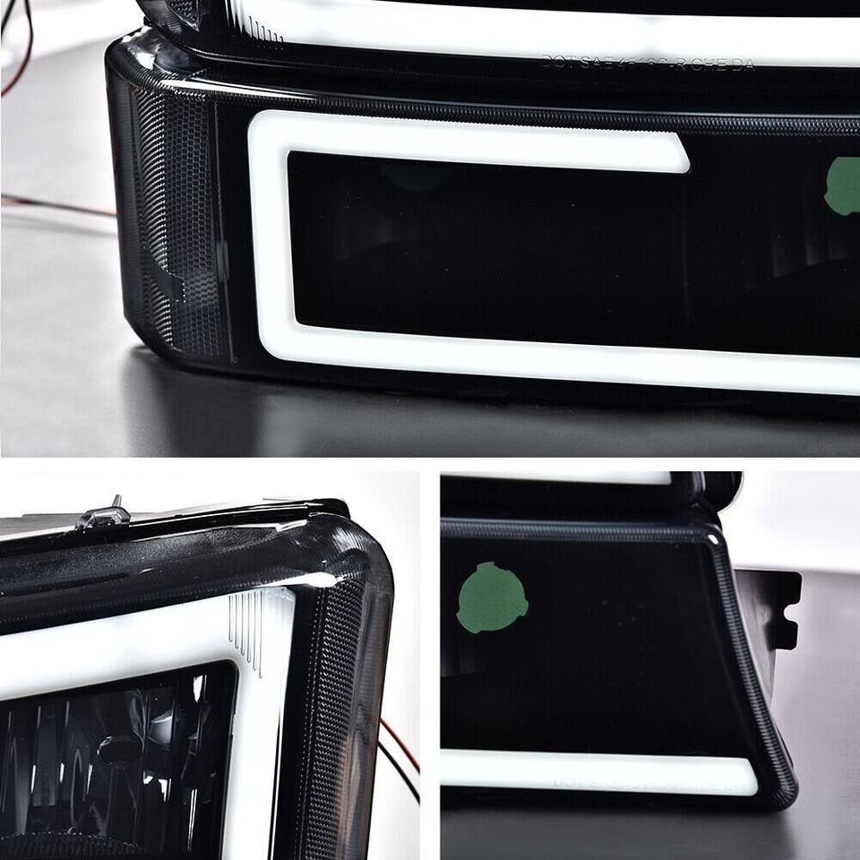 Faros Delanteros Transparentes Con DRL LED Para Chevy Silverado Y Avalanche 2003-2007 – Sin Bombillas