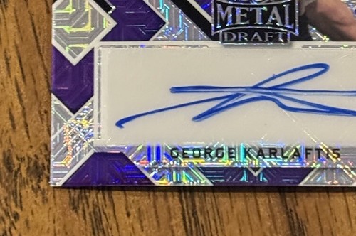 2022 George Karlaftis Leaf RC AUTO PURPLE #d/10! SUPERBOWL!! - Picture 5 of 8