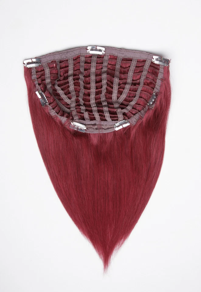 GLAMXTENSIONS Halbperücke Echthaar schwarz braun blond Halfwig Extensions 35cm 50cm